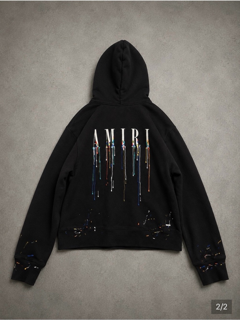 AMIRI Paint Drip Core Logo Black Hoodie